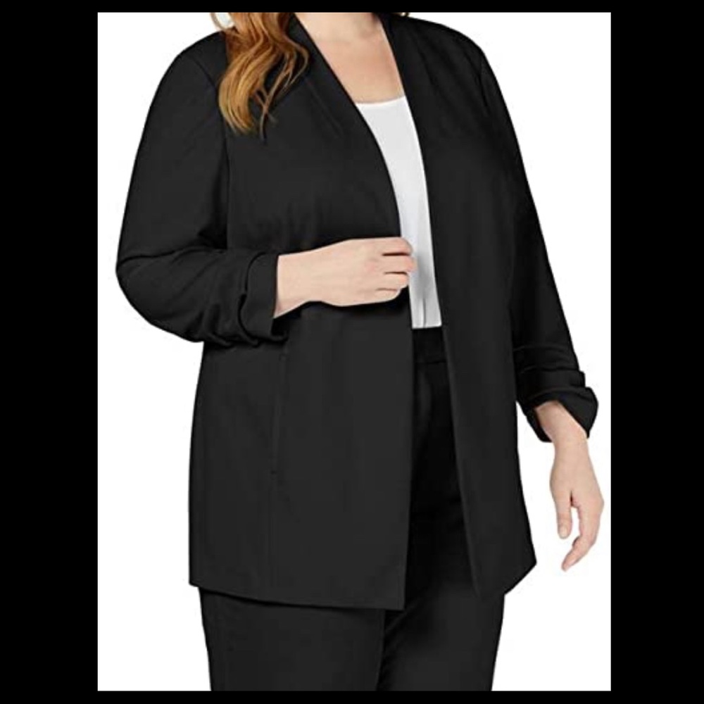 Alfani Ruched Open Front Jacket Blazer Plus 2X